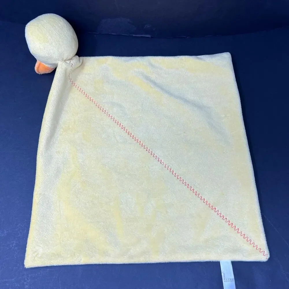Carters Duck Lovey Yellow Orange Zig‎ Zag Stitch Chick Plush Security Blanket